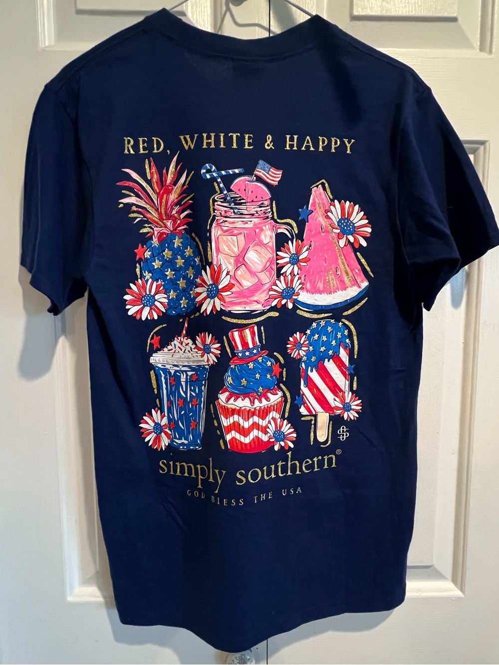 Simply Southern Navy Red, White & Blue Patriotic Graphic Tee